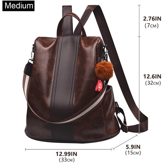 Anti-theft Backpack High Queen PU Leather - Picture 4 of 8